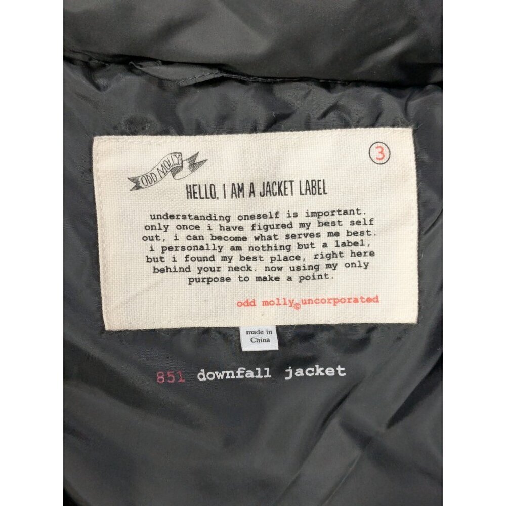 Odd Molly  851 Downfall Puffer Jacket Size 3 Large Black Full Zip Embroidered - Picture 3 of 16